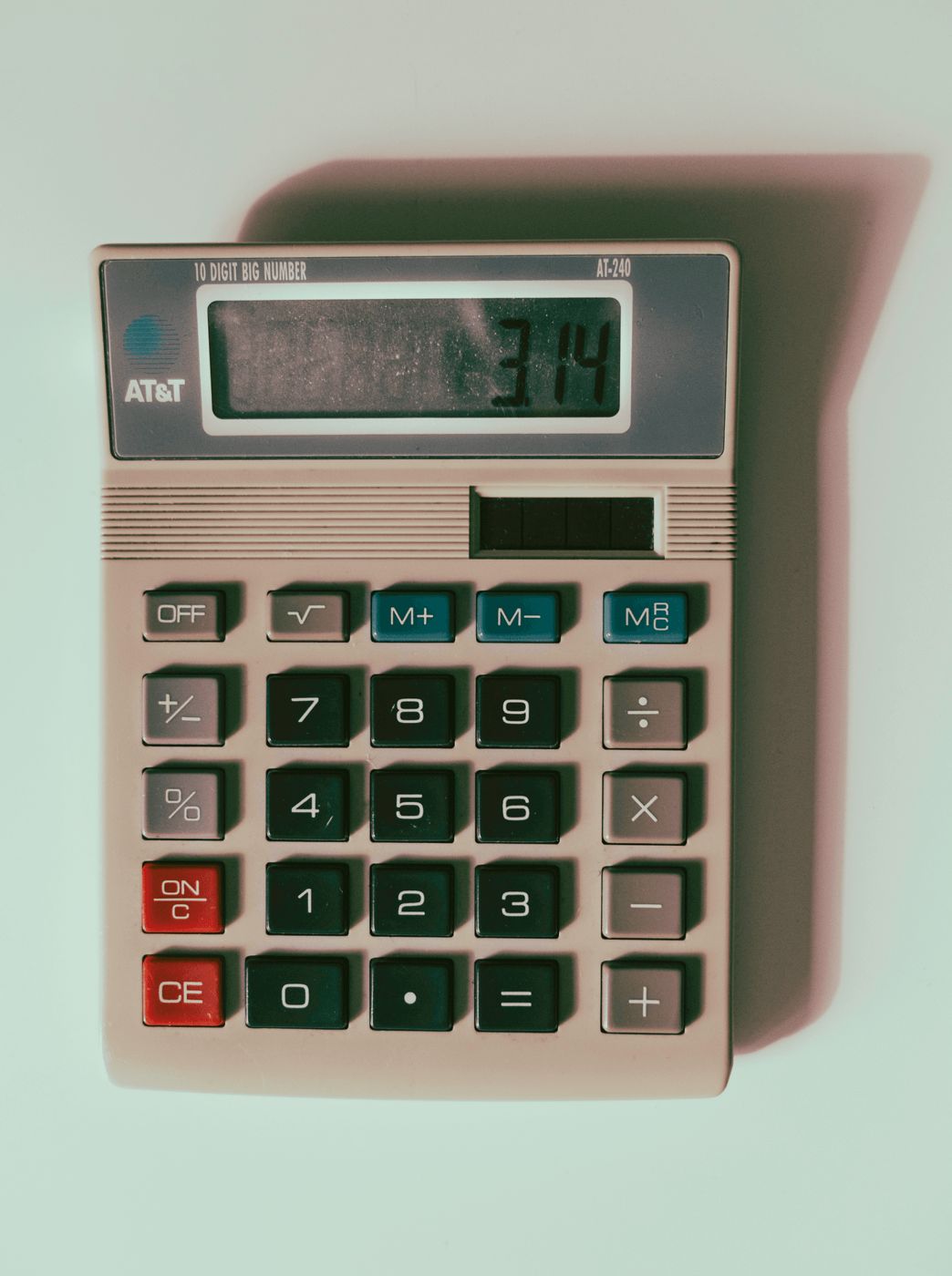Calculator used in accounts preparation